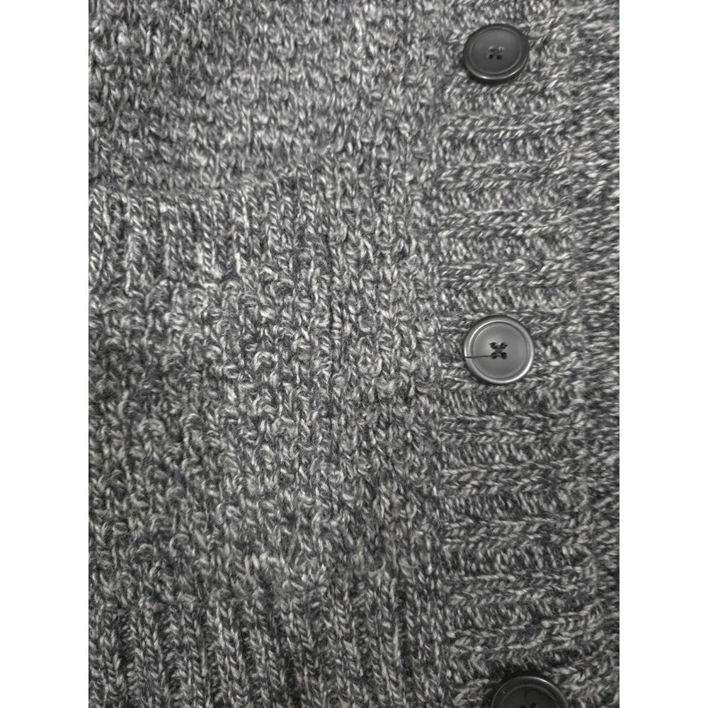 GIORDANO Men's M Cardigan Sweater Grey Melange Wool Blend Stand Collar Knit - Picture 14 of 16